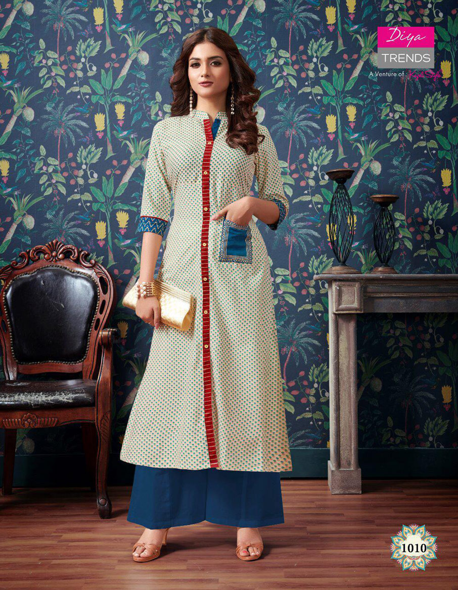 Purplecity Vol-1 Diya Trends Pigment Gold print Kurti Purplecity Vol-1 Diya Trends Pigment Gold print Kurti